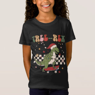 T-Shirt Pajamas rétro Noël Dinosaur Arbre Rex Trex Ska