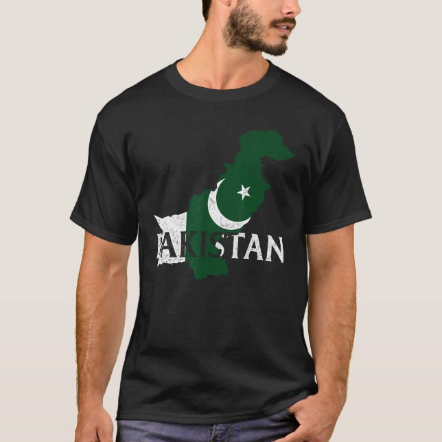 T-shirt Pakistan Country Map Flag Proud Pakistani Patrioti (Devant)