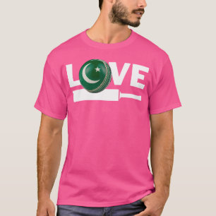 T-shirt Pakistan Cricket Lover I Love Pakistan Cricket Fla