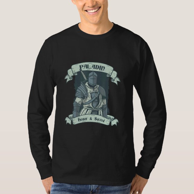 T-shirt Paladin Chevalier Imaginaire Roleplay Dungeons Rpg (Devant)