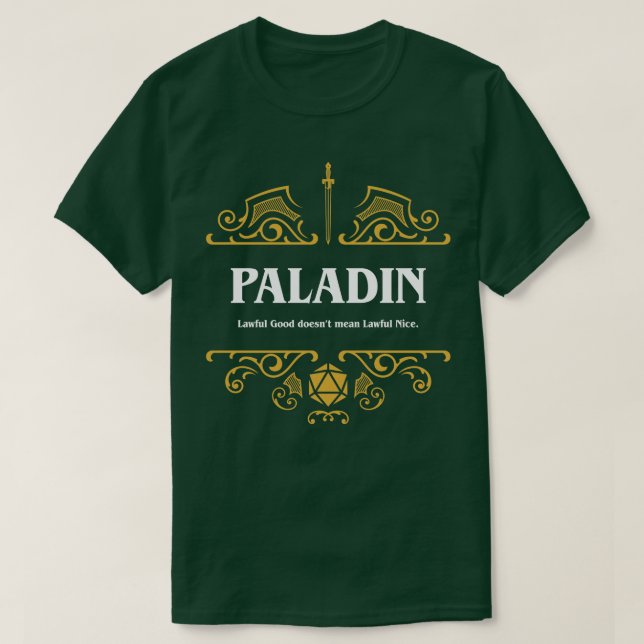 T-shirt Paladin Classe Tabletop Jeu RPG (Design devant)
