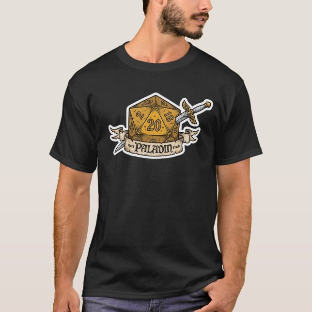 T-shirt Paladin D20 Class Crest (Devant)