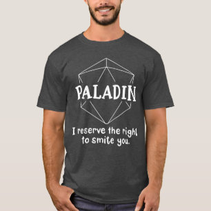 T-shirt Paladin Personnage Drôle Blague Jeux de Rôle RPG