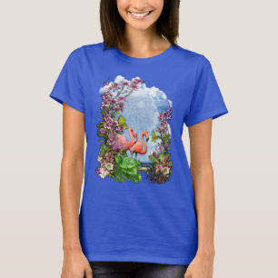 T-shirt Palais du Flamant rose Tropical Blue Marble