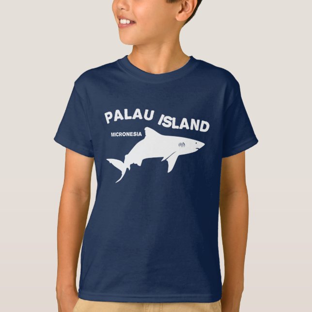 T-shirt Palau Island Plongée Sous-Marine Avec Requins (Devant)