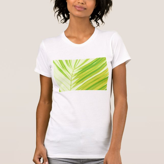 T-shirt Pale Green Pastel Palm Feuilles (Devant)