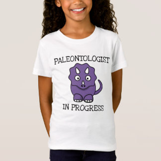 T-Shirt Paléontologue En Cours Fille Tricératops Violet