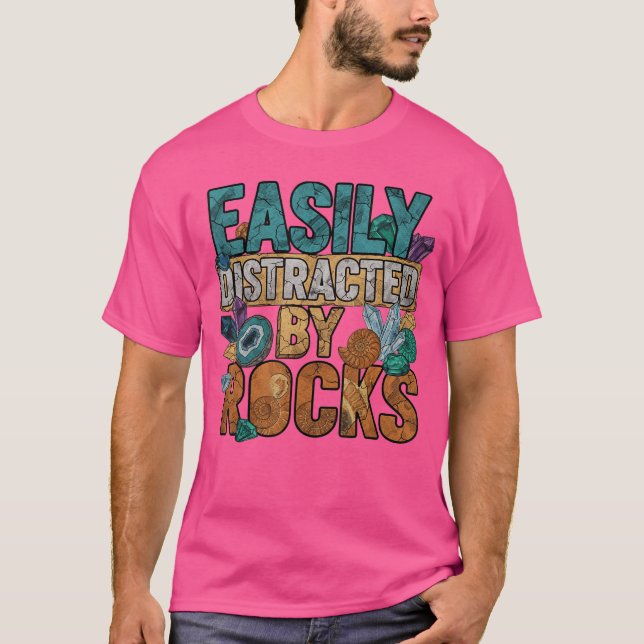 T-shirt Paléontologue Géologue facilement distrait par les (Devant)