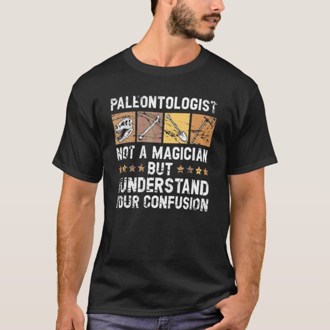 T-shirt Paléontologue Pas Un Magicien Dinosaure  Dinos 1 (Devant)