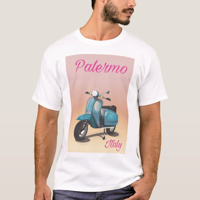 T-shirt Palerme Italie poster scooter (Devant)