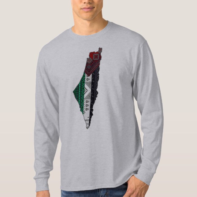 T-shirt Palestine Broderie tatreez drapeau Motif gratuit (Devant)