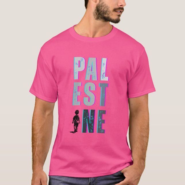 T-shirt PALESTINE - Chemise de protestation rose C (Devant)
