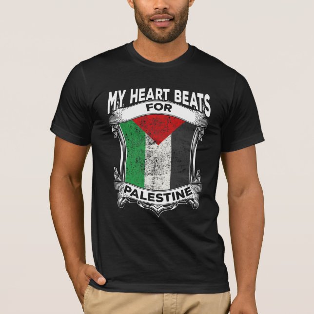 T-shirt Palestine Coeur Gaza Paix racines palestiniennes (Devant)