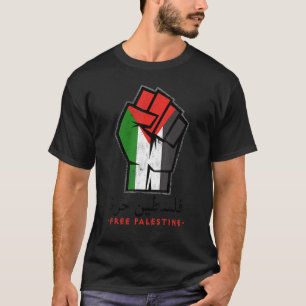 T-shirt Palestine Drapeau arabe Calligraphie libre