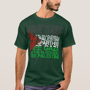 T-shirt Palestine Drapeau Wordcloud mettre fin à l'aparthe