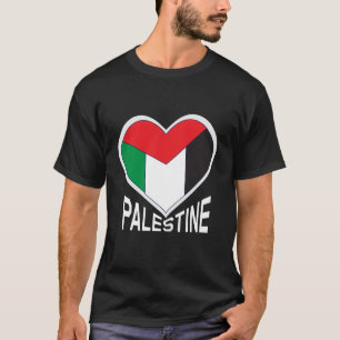 T-shirt Palestine libre - Drapeau palestinien en forme de