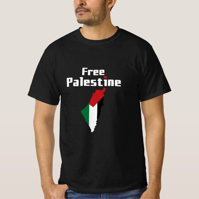 T-SHIRT PALESTINE LIBRE GAZA PALESTINE GRATUIT DRAPEAU ARA (Devant)
