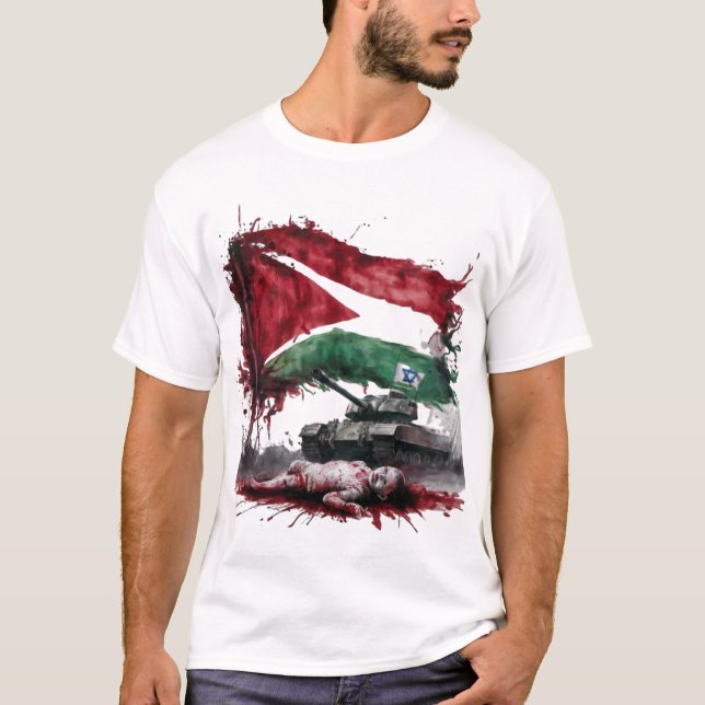 T-shirt Palestine libre : Soutien aux droits de l'homme (Devant)