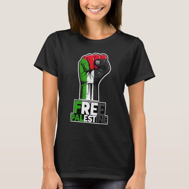 T-shirt Palestine  Palestine Flag  Palestinian fist  Free  (Devant)