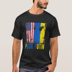 T-shirt Palet Futin Drapeau Ukraine Drapeau Américain Sout