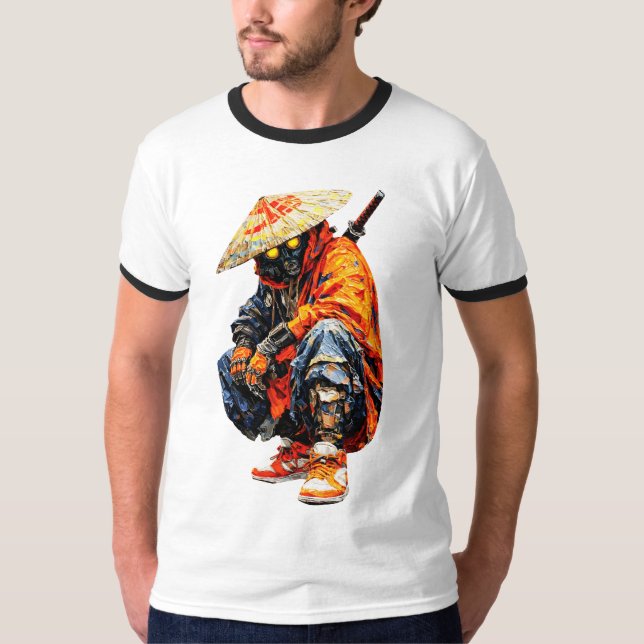 T-shirt Palette de Cyber Samurai Orange (Devant)