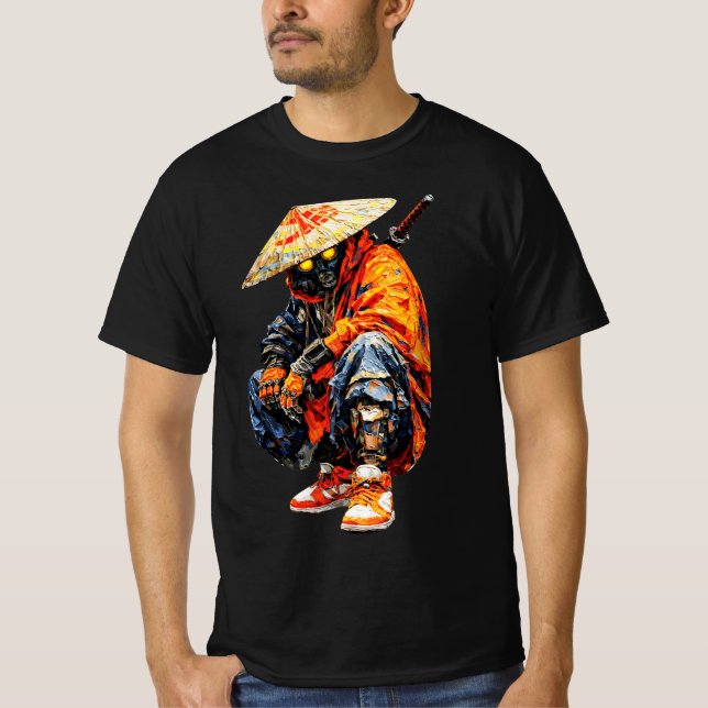 T-shirt Palette de Cyber Samurai Orange (Devant)