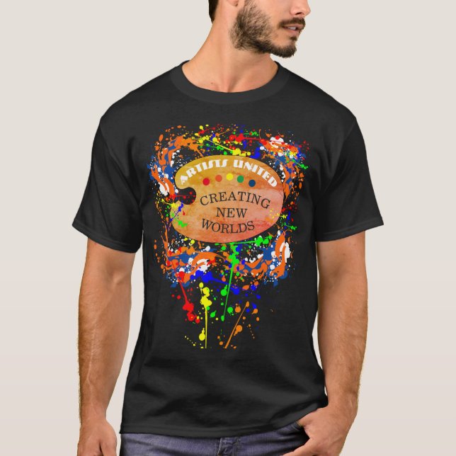 T-shirt Palette de peinture unie par artistes (Devant)