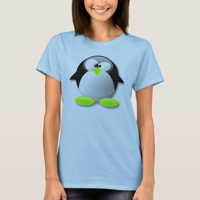 T-SHIRT PÂLISSEZ - LE PINGOUIN VERT DE CRISTAL DE LINUX (Devant)