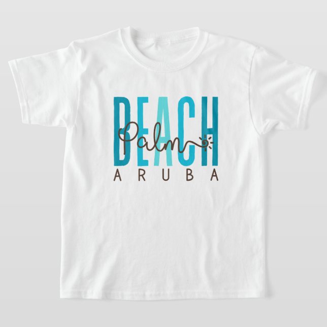 T-shirt Palm Beach Aruba (Océan) (Poser)