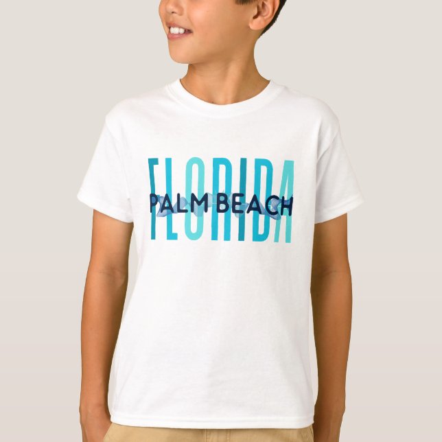 T-shirt Palm Beach Floride (Ocean Wave) (Devant)