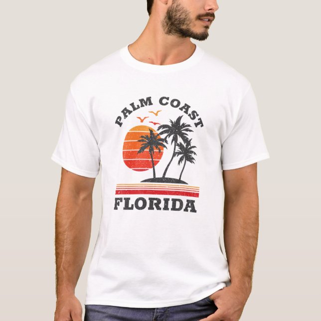 T-shirt Palm Coast Florida Retro Souvenir Cadeau (Devant)
