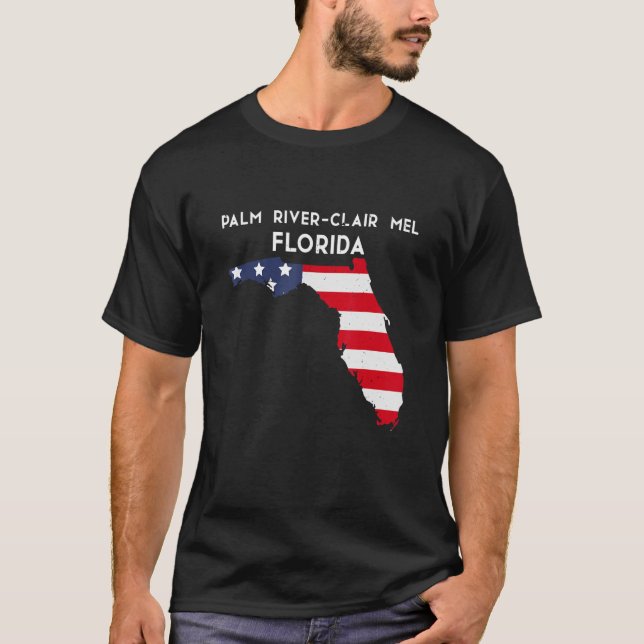 T-shirt Palm River Clair Mel Florida USA State America Tra (Devant)