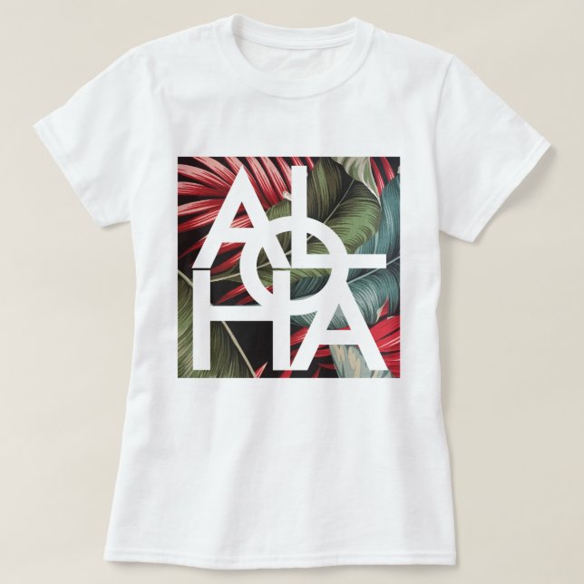 T-shirt Palm rouge moderne Aloha Hawaii (Design devant)