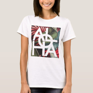 T-shirt Palm rouge moderne Aloha Hawaii