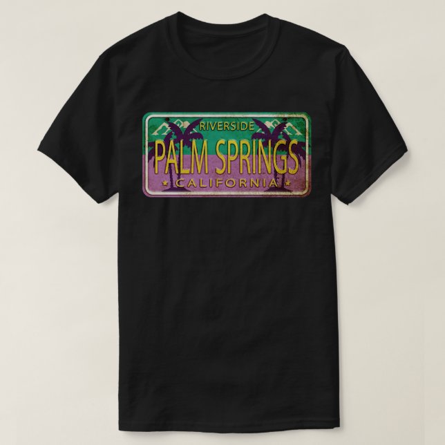 T-shirt Palm Springs Californie USA Palm Trees License Pl (Design devant)