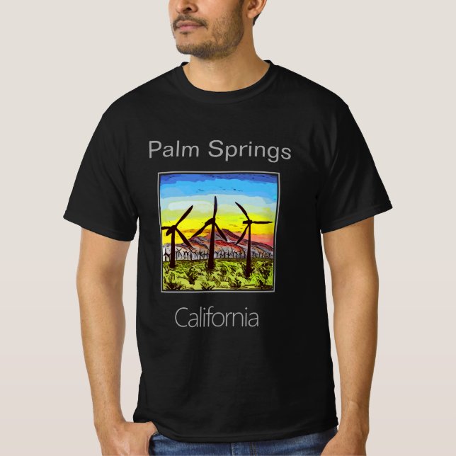 T-shirt Palm Springs Windmills, Californie (Devant)