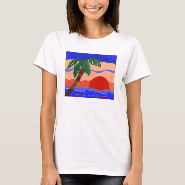 T-shirt Palm Sunset (Devant)