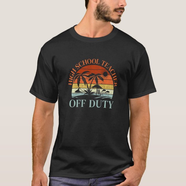 T-shirt Palm Tree Beach Sunset Lycée Enseignant été (Devant)