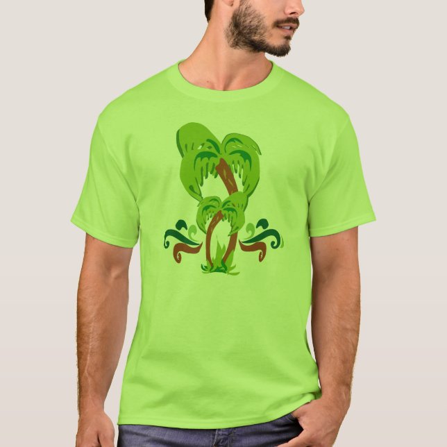 T-shirt Palm Tree Cute Art Beach Lifestyle Amusement (Devant)