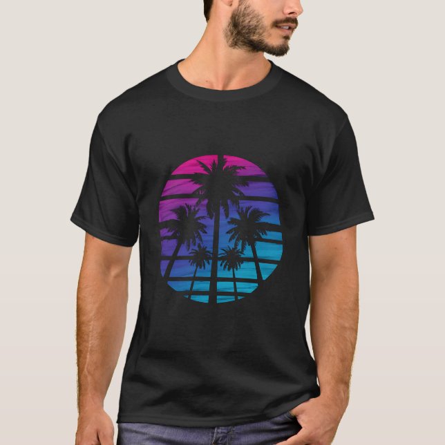 T-shirt Palm Tree Hawaiian Beach Vacances été (Devant)