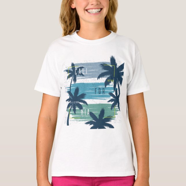 T-shirt Palm Tree - Plage coucher de soleil esthétique (Devant)