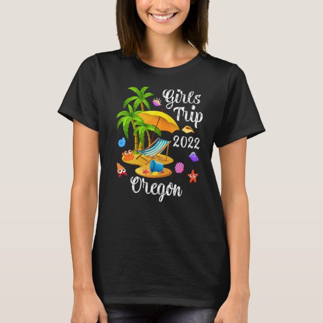 T-shirt Palm Tree Summer Vacation Girls Trip 2022 Oregon B (Devant)