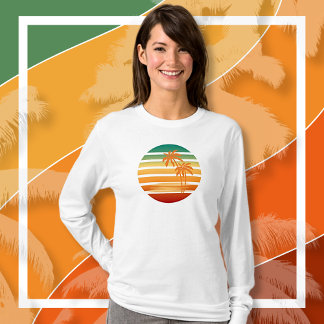 T-shirt Palm Tree Sun Long Sleeve