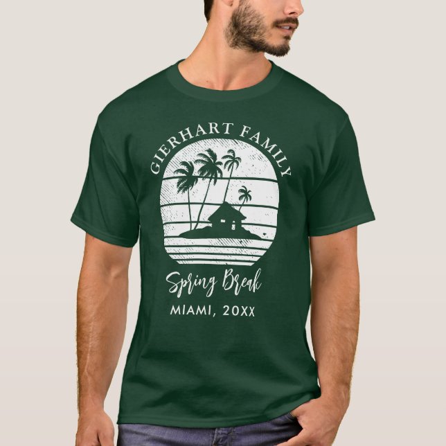 T-shirt Palm Trees Custom Spring Break Beach Vacances (Devant)