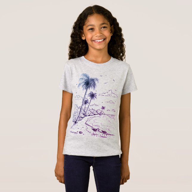 T-shirt Palm Trees et Sandpiper Beach Life (Devant entier)