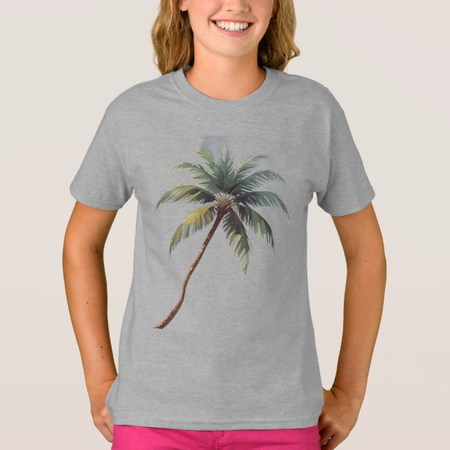 T-shirt Palm Trees Hawaiian Travel Honolulu  (Devant)