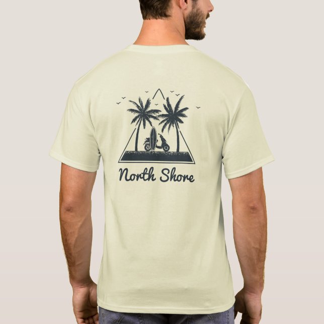 T-shirt Palm Trees Surfboard Logo (Dos)