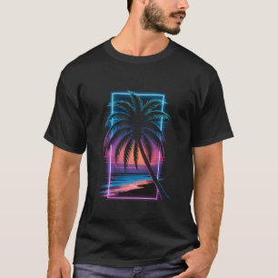 T-shirt Palme Rétro-Vague Rétro Années 80 Synthwave Florid