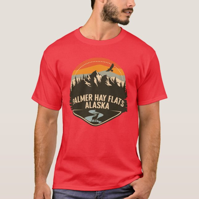 T-shirt Palmer Hay Flats Alaska Camping Retro Surdimension (Devant)