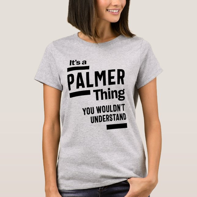 T-shirt Palmer Nom personnalisé Anniversaire Cadeau (Devant)